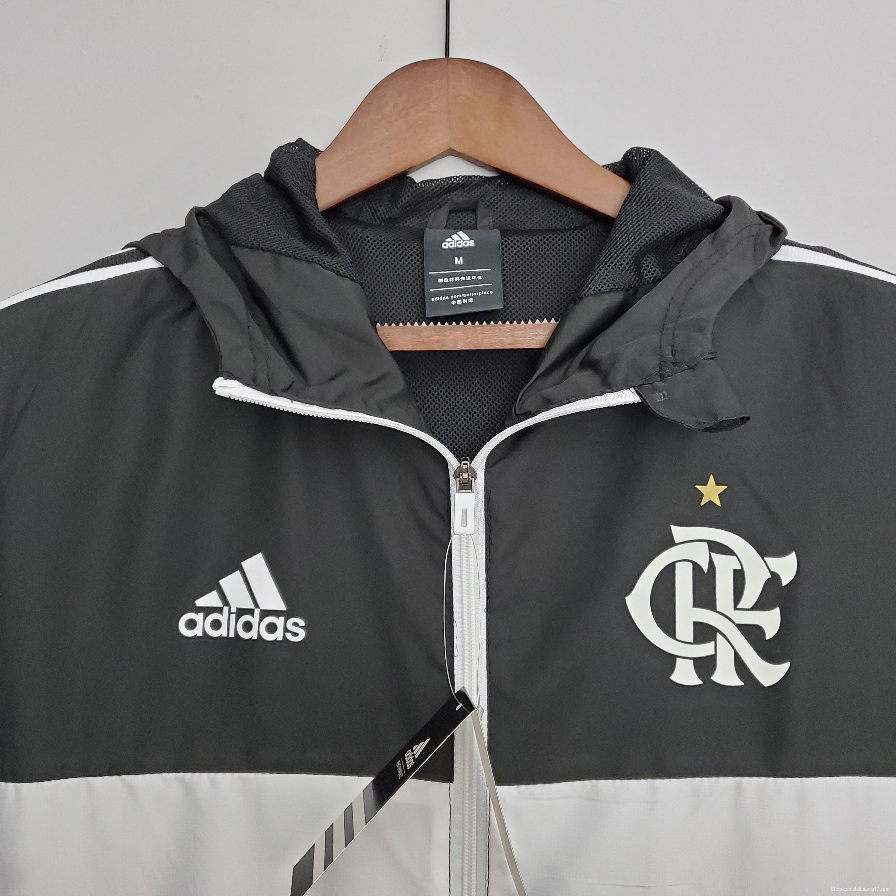 2022 Flamengo Windbreaker Black &amp; White Blue