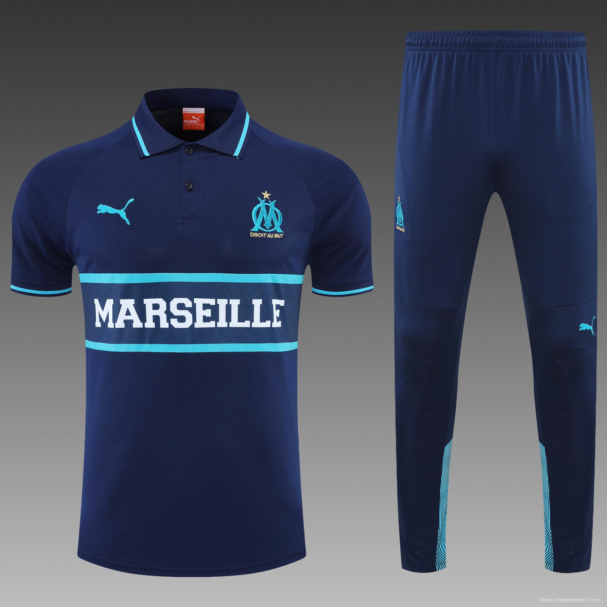 Olympique de Marseille POLO ki t royal blue (not sold separately)