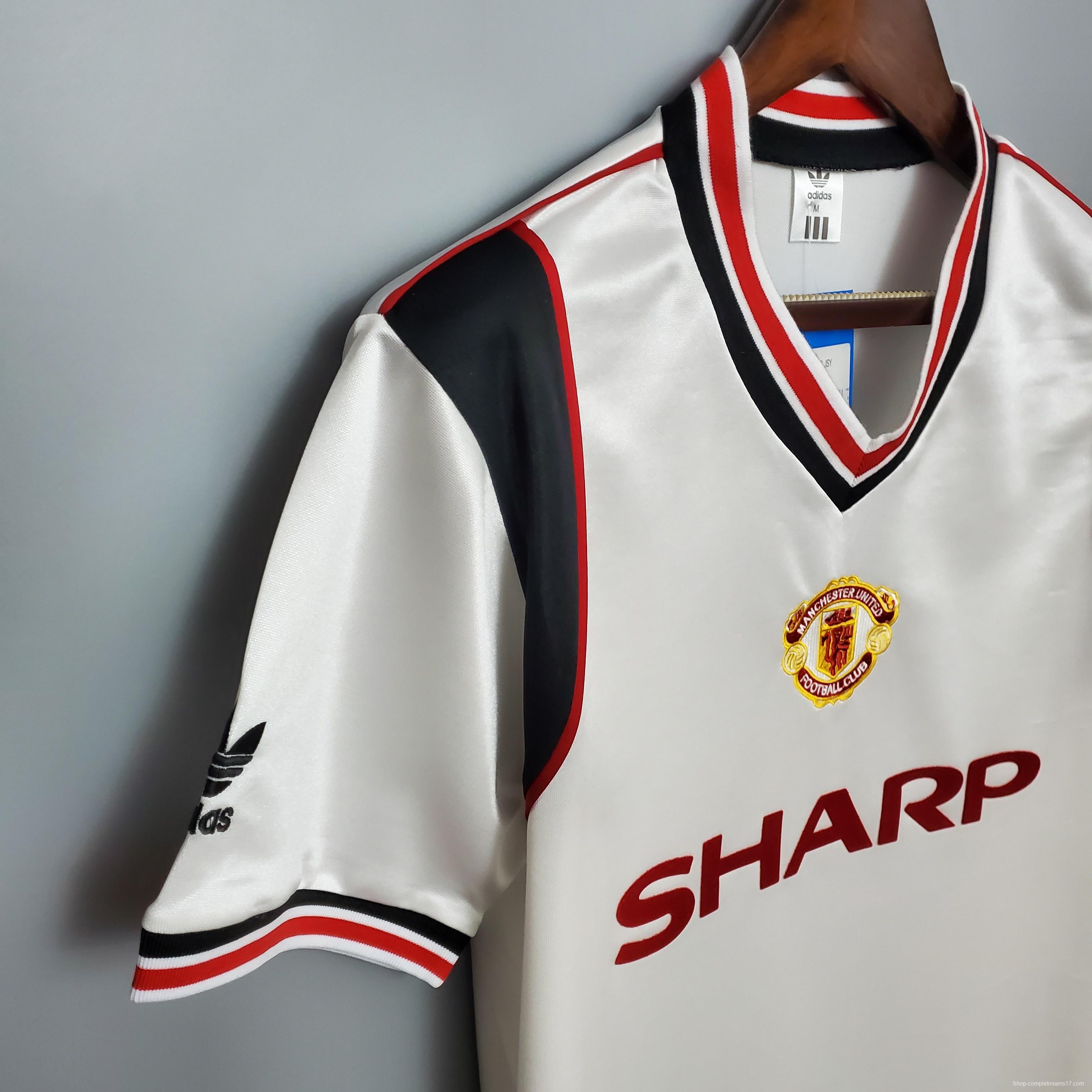 Retro 1985 Manchester United white Soccer Jersey