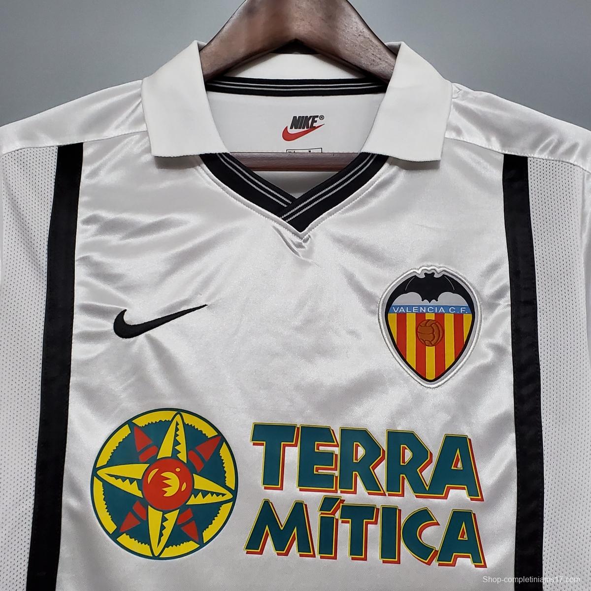 Retro 00/01 Valencia Home Soccer Jersey