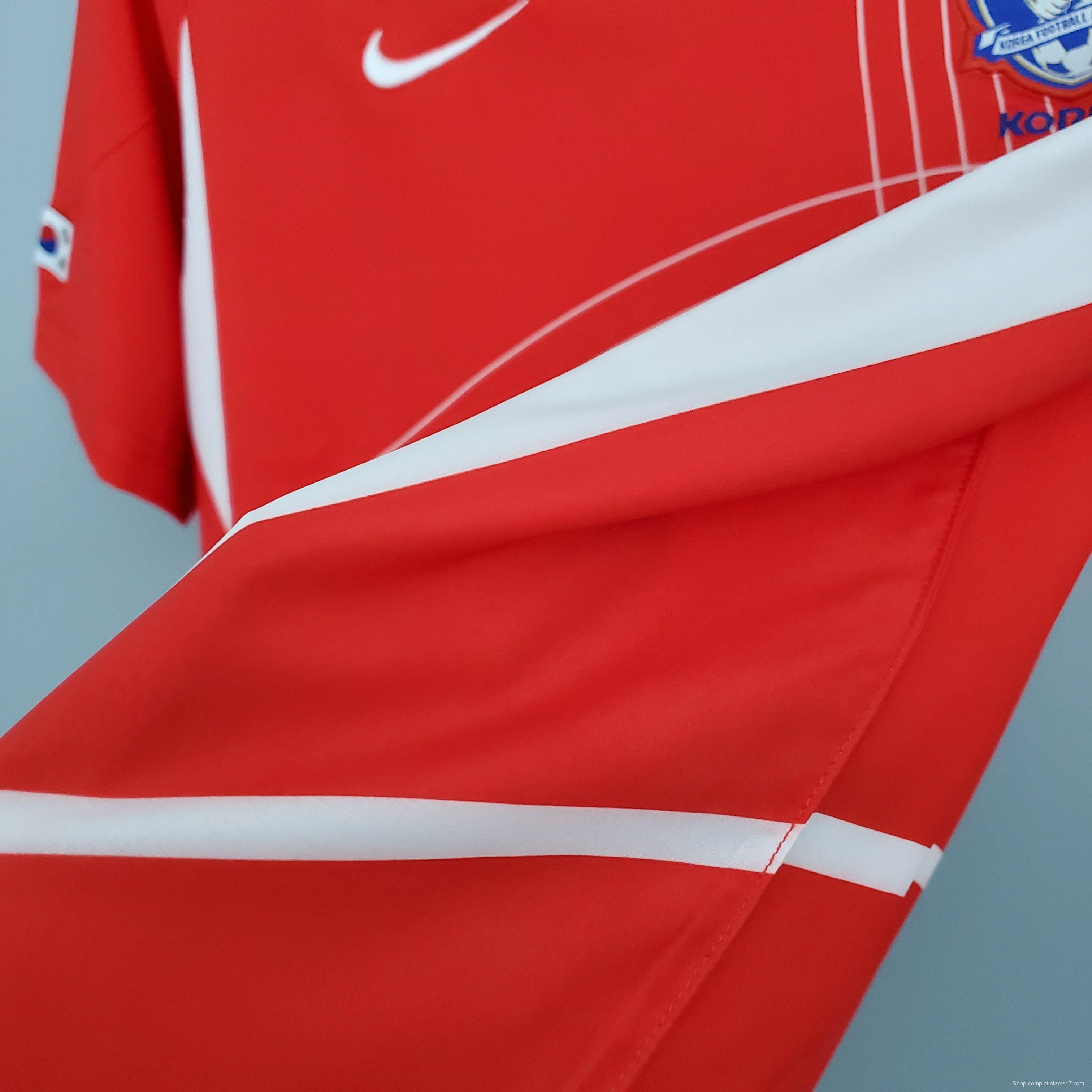 Retro 2002 Korean Red Soccer Jersey