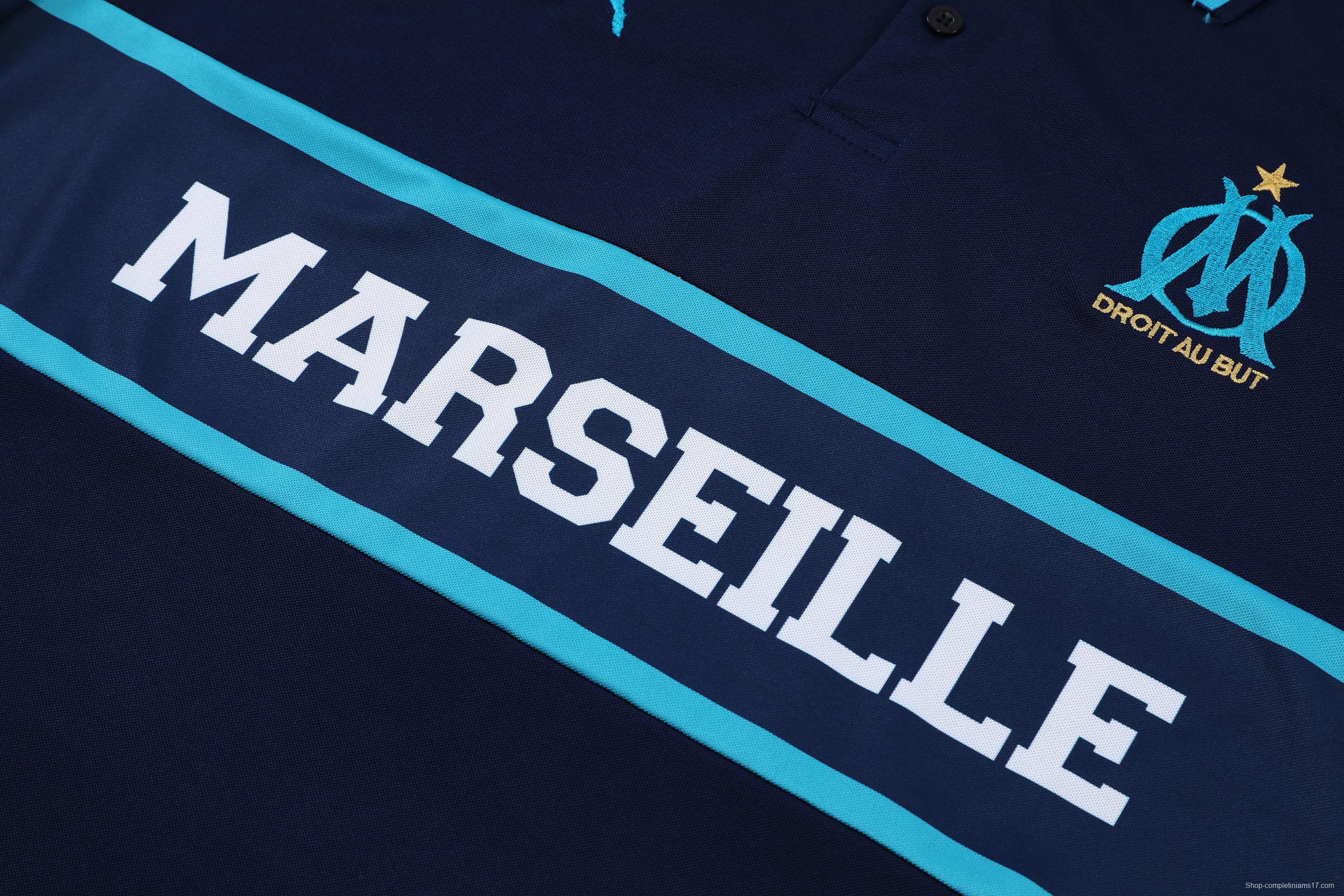 Olympique de Marseille POLO ki t royal blue (not sold separately)