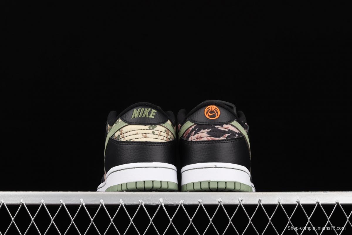 NIKE SB DUNK Low Russet Cedar camouflage asymmetrical mandarin duck army green dunk series retro low-side leisure sports skateboard shoes DH0957-001