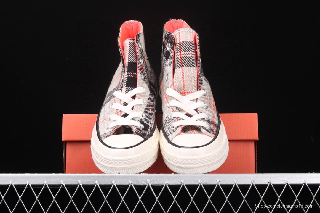 Converse 70s Plaid Scottish plaid fresh vintage casual board shoes 166495C