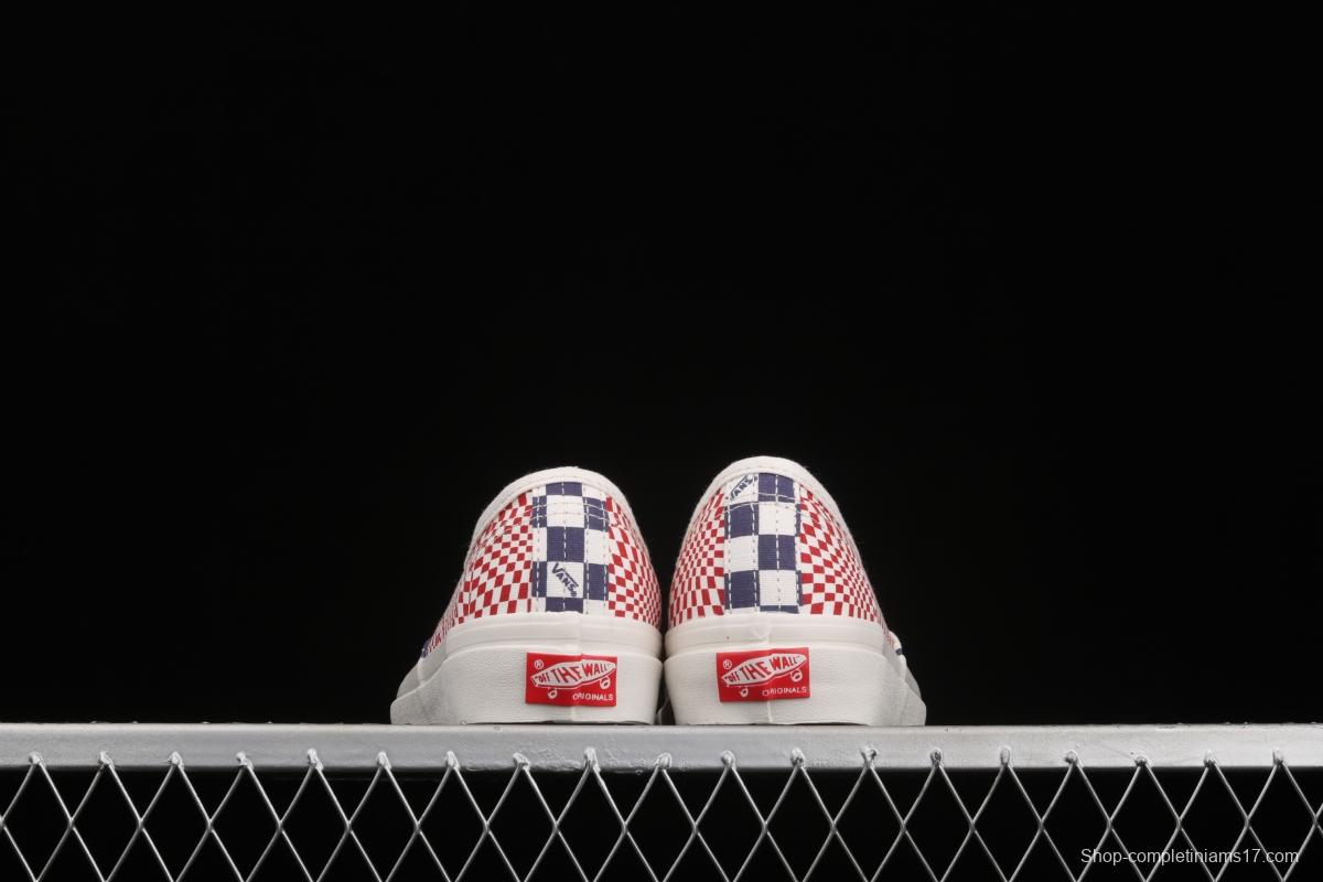 Vans Vault OG Authentic Lx high-end branch line impact color checkerboard retro low-side canvas skateboard shoes VN0A4BV91XR