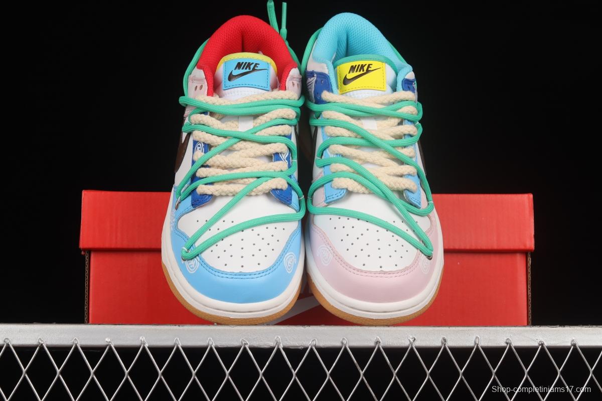 NIKE DUNK Low SE Free .99 Cashew Flower SB Buckle Shredded Backboard Fashion Casual Sneakers CZ2496-100