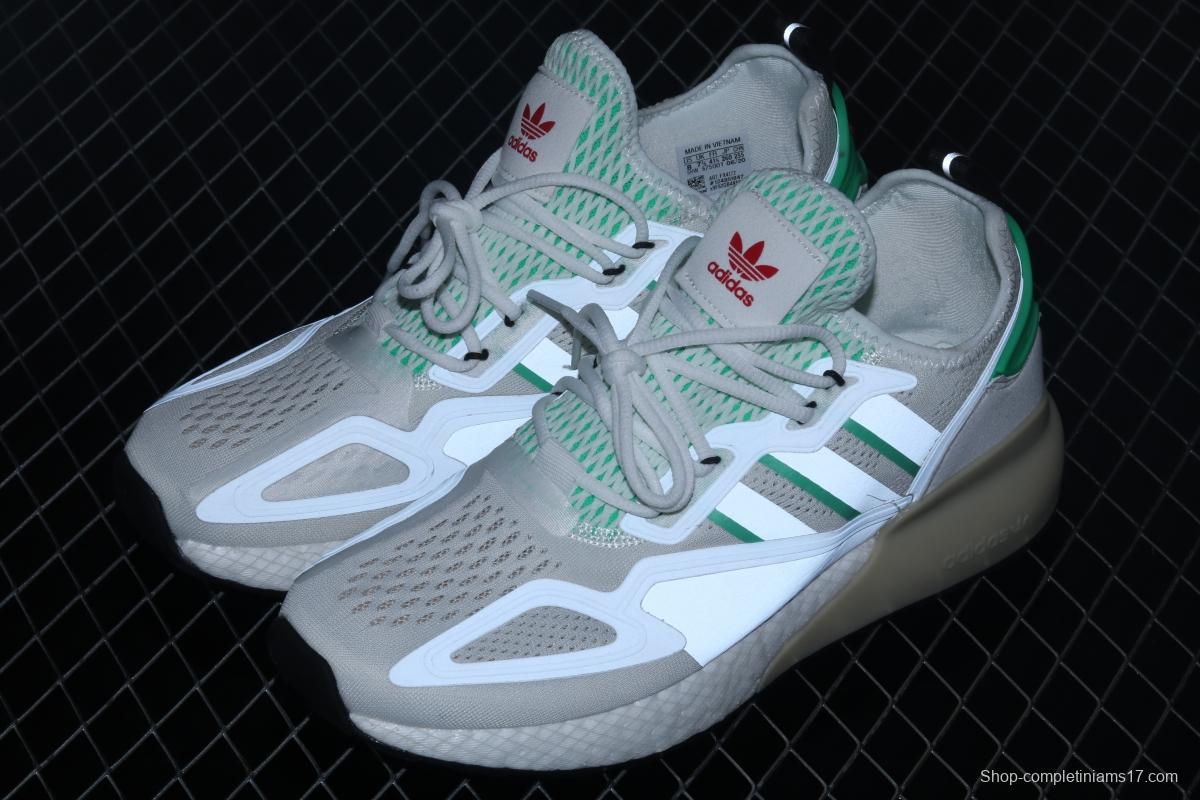 Adidas ZX 2K Boost FX4172 2020 summer new clover popcorn vintage running shoes