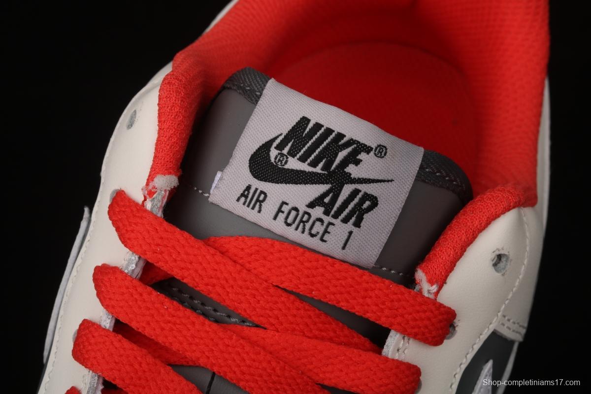 NIKE Air Force 1' 07 Low gray-red pigeon color matching low-top casual board shoes CT3427-900