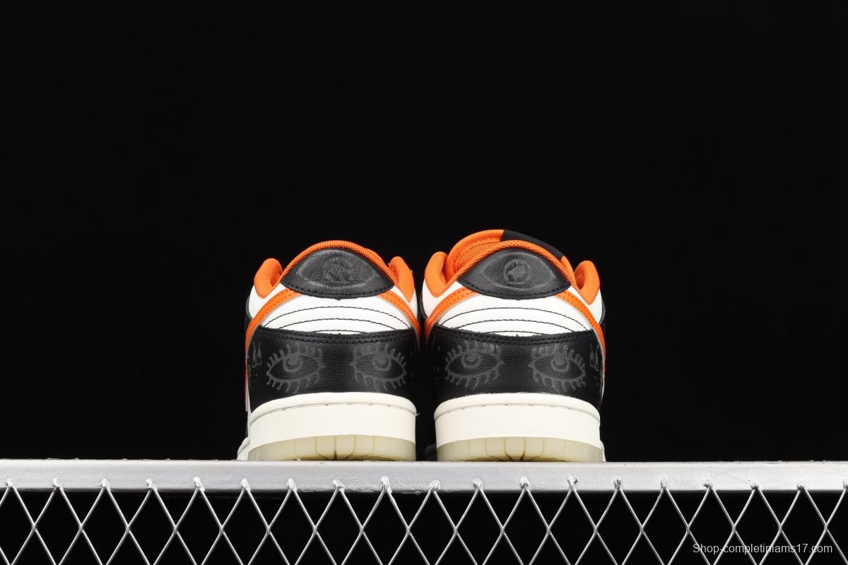 NIKE SB DUNK Low Halloween black, white and orange luminous Halloween SB rebound fashion casual board shoes DD3357-100