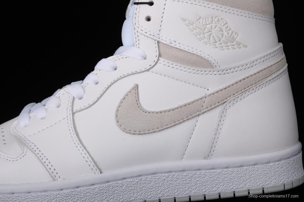 Air Jordan 1 Hi 85 repeated engraving of white gray BQ4422-100