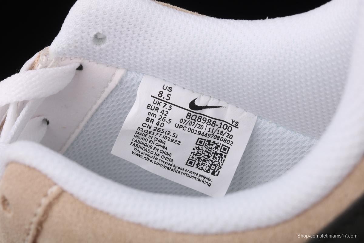 NIKE Air Force 1 Low milk tea white color matching head layer low top casual board shoes BQ8988-100