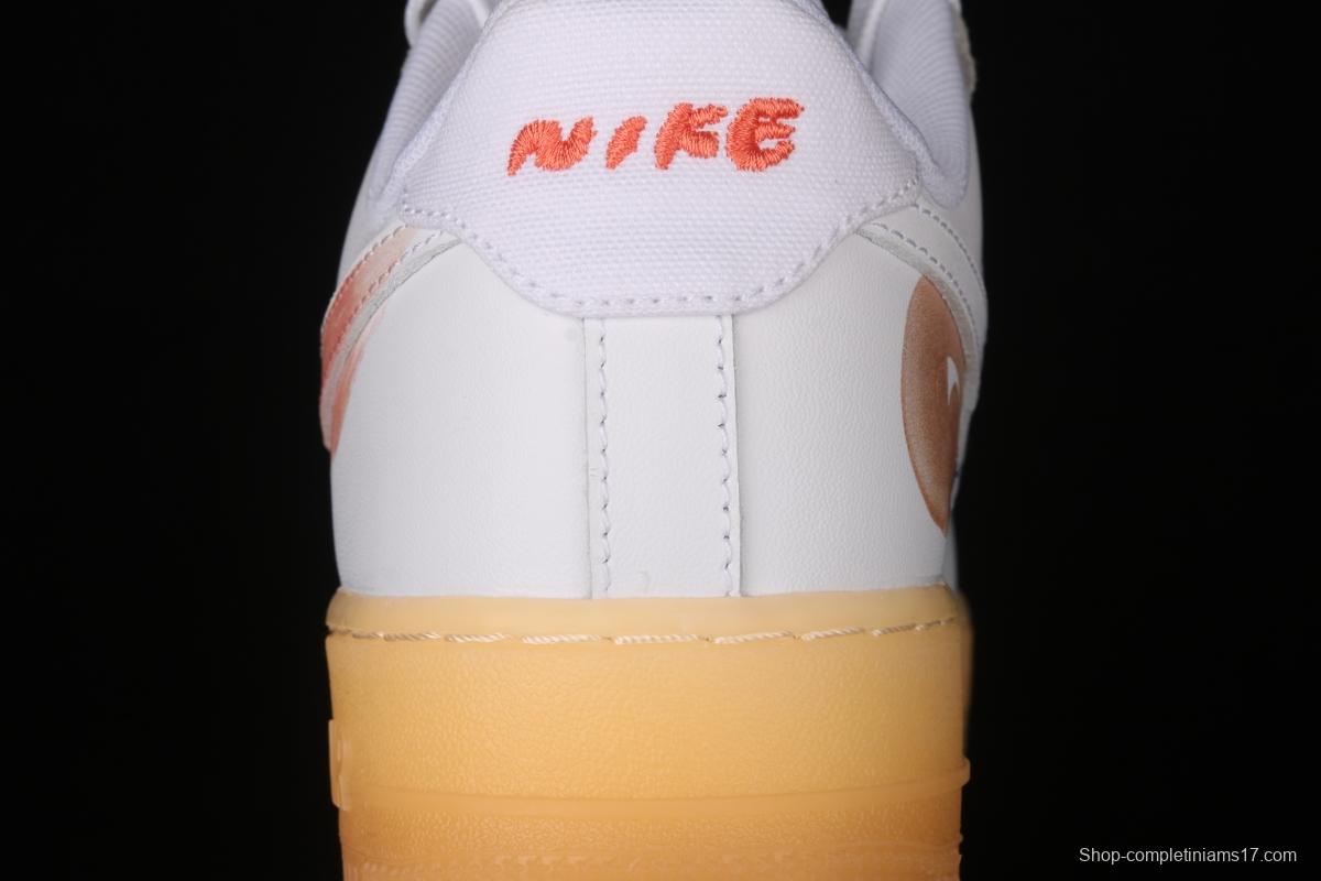 Mayumi Yamase x NIKE Flyleather Air Force 1 white hand-painted graffiti low upper shoes DB3598-100