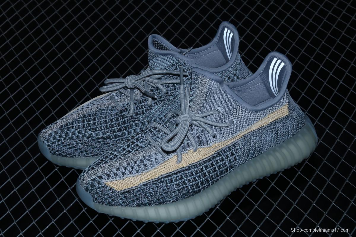 Adidas Yeezy 350 Boost V2 Ash Blue GY7657 Darth Coconut 350 second generation hollowed-out water-washed tannins color matching