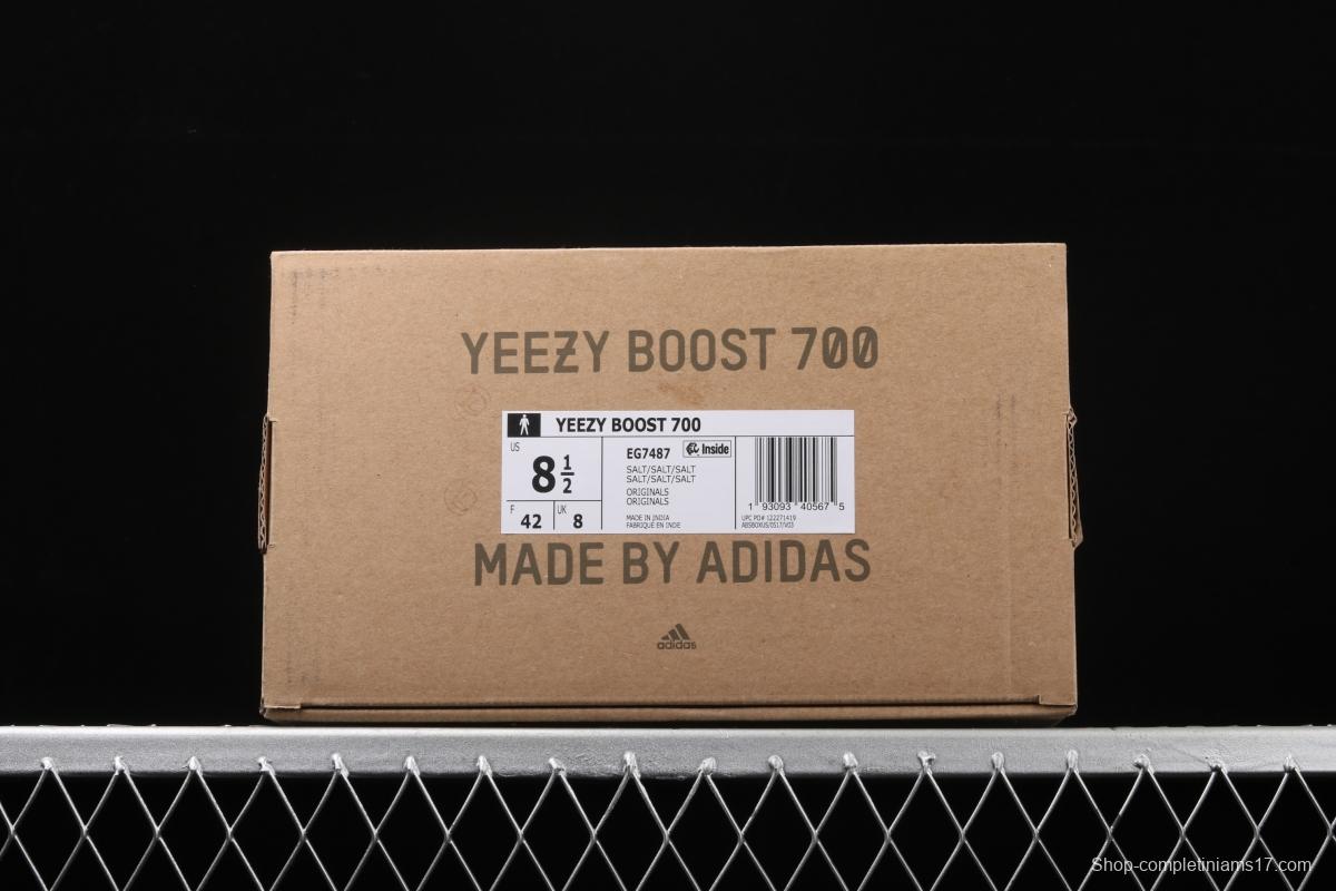 Adidas Yeezy Boost 700 Salt EG7487 Kanye Coconut 700Sea Salt spray running shoes 3M reflective BASF popcorn