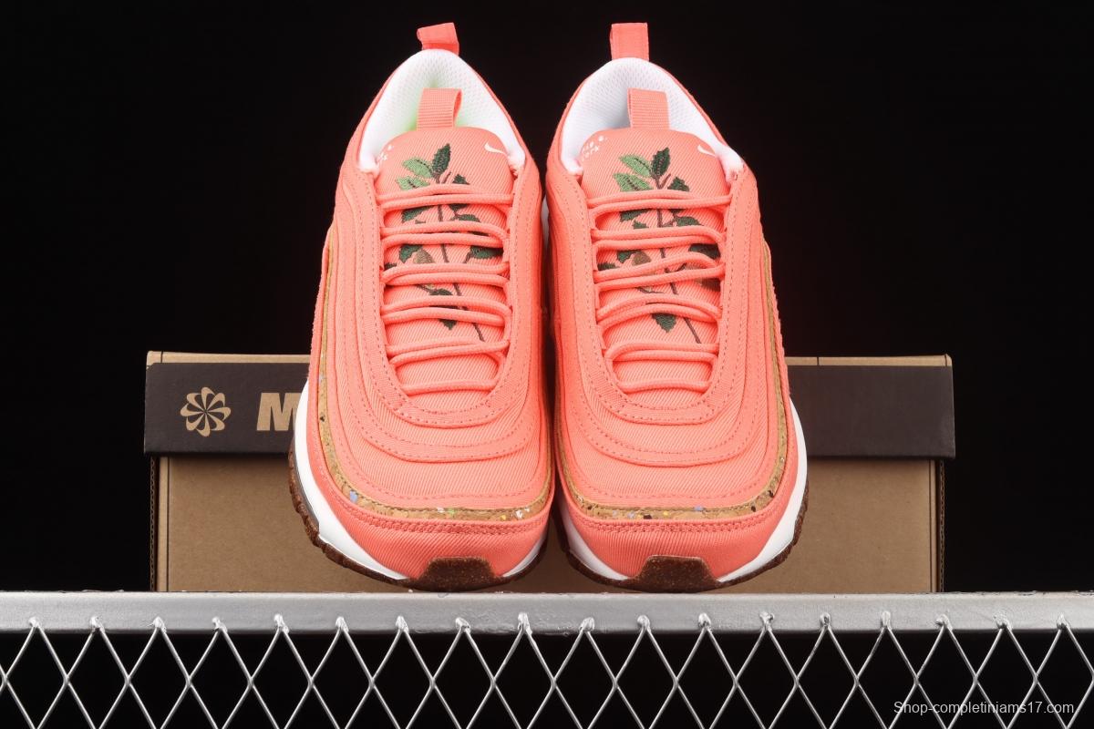 NIKE Air Max 97 SE bullet orange powder embroidered air cushion running shoes DC4012-800