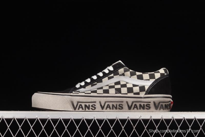 Vans Old Skool DX Anaheim black and white checkerboard old dirty low-top shoes VN0A38G2OAK