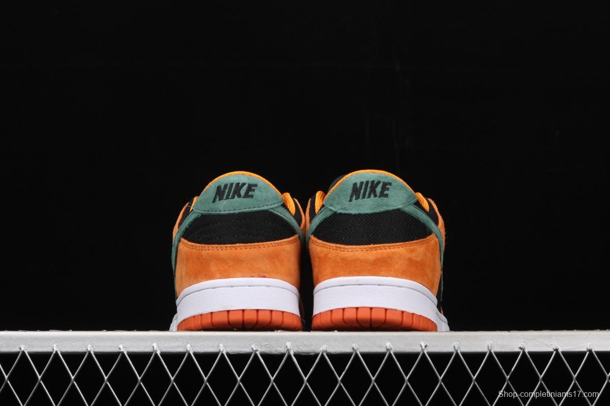 NIKE SB DUNK Low SP Ceramic dunk series carrot yellow and black low-side leisure sports skateboard shoes DA1469-001