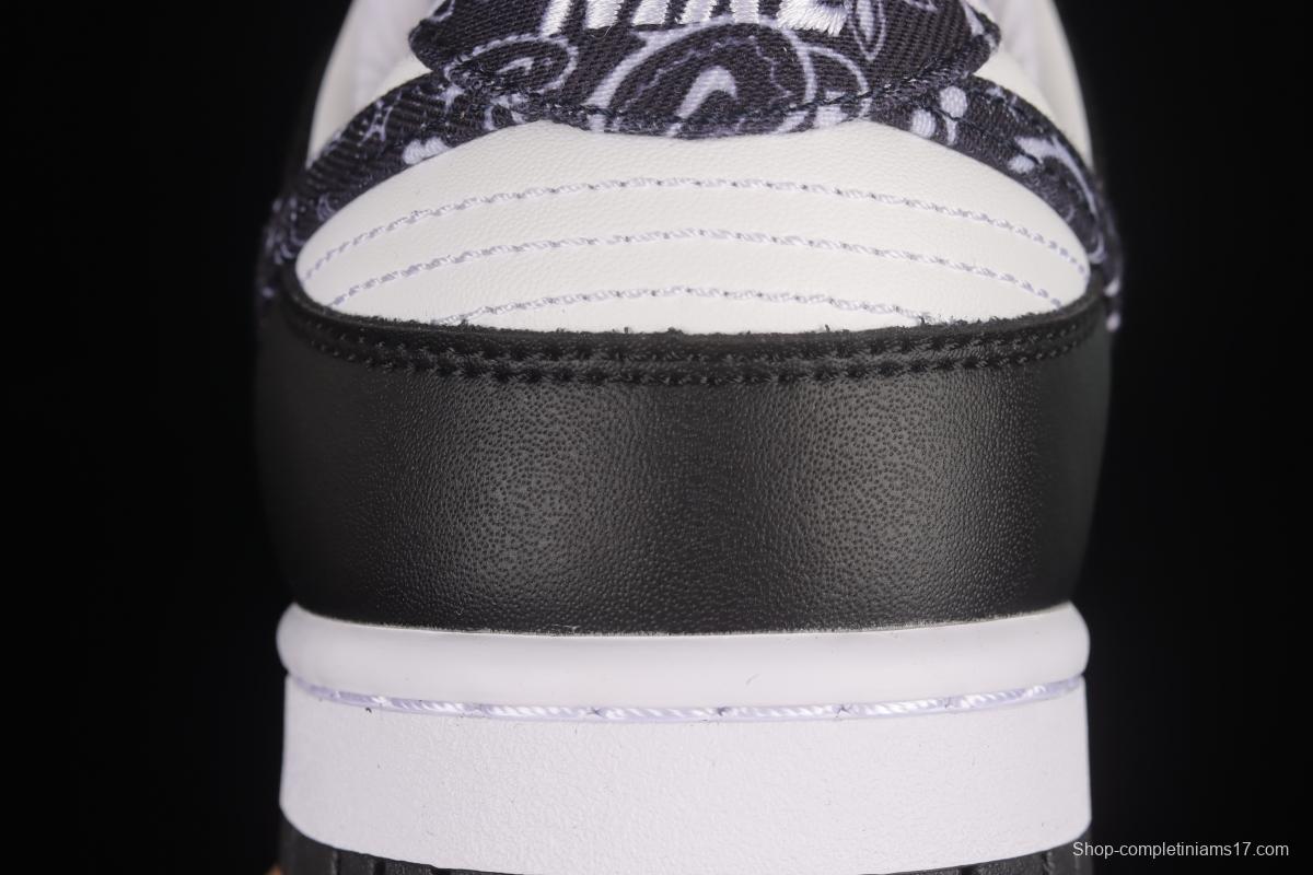 NIKE SB DUNK Low Black Paisley Black and White Panda Cashew Flower SB Buckle Shredded Backboard Fashion Casual Sneakers DH4401-100