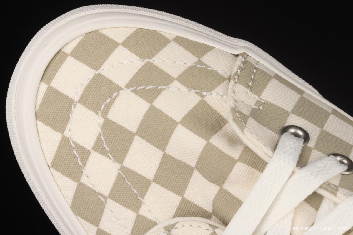 Vans SKate SK8-Hi milk brown plaid high-top professional skateboard shoes VN0A4U169F01