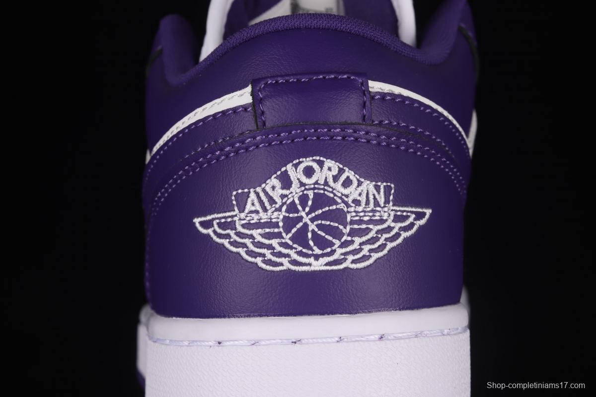 Air Jordan Low White and Purple Coat low-end Culture Leisure Sports Basketball shoes DC0774-500