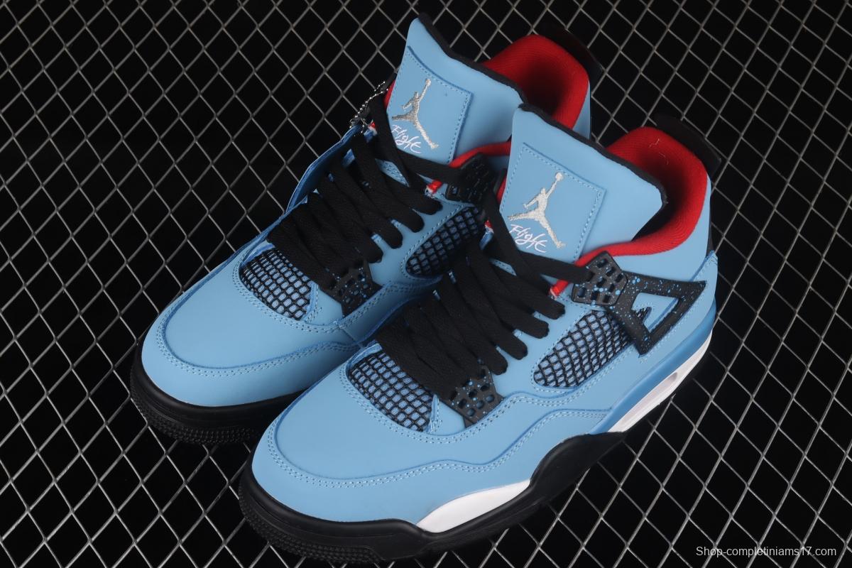 Travis Scott Cactus Jack x Air Jordan 4 Joe 4 AJ4 joint suede blue headcoat genuine standard 308497-406