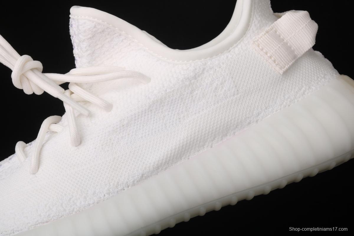 Adidas Yeezy 350V2 All White Real Boost Basf das coconut 350 second generation CP9366 fluorescent white BASF popcorn