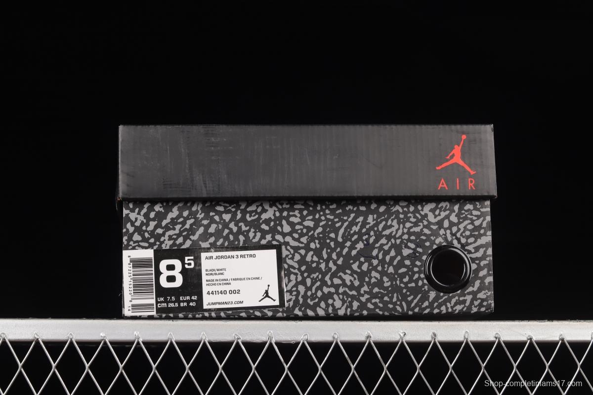 Air Jordan 3 Retro AJ3 Black and White Panda 441140-002