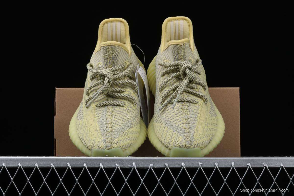 Adidas Yeezy 350 Boost V2 FQ9009 das coconut 350 second generation hollowed-out lemon yellow color matching