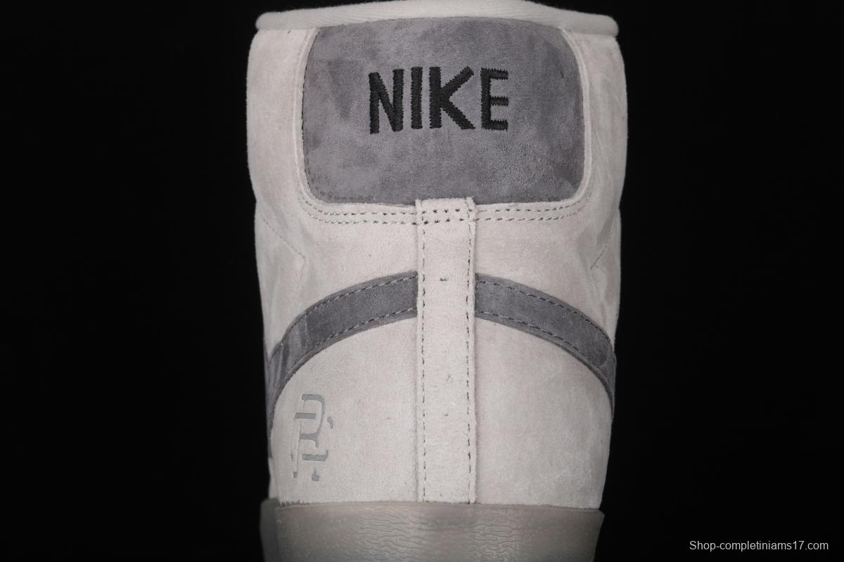 Reigning Champ x NIKE Blazer Mid Retro defending champion joint top suede 3M reflective high-top board shoes 371761-009
