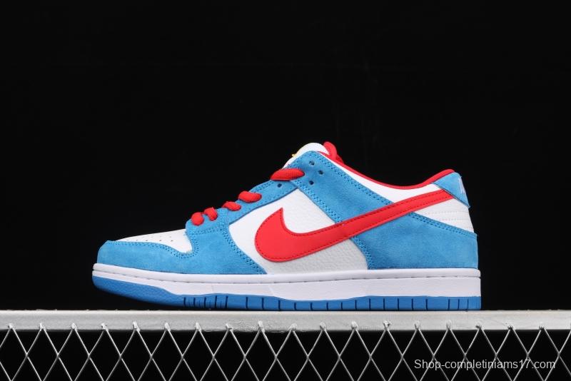NIKE SB DUNK Low Doraemon robot cat theme color matching low upper skateboard shoes 819674-420