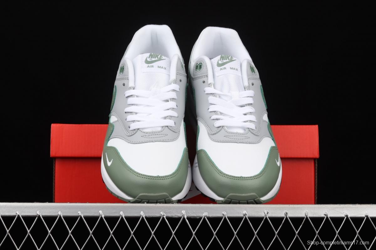NIKE Air Max 1 gray-green leather half-palm air cushion retro running shoes DB5074-100