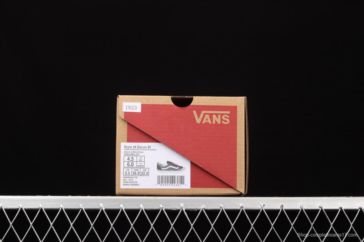 Vans Style 36 Cecon SF half-moon bald magic box deformation colorful checkered low-top casual board shoes VN0A3MVL2XY