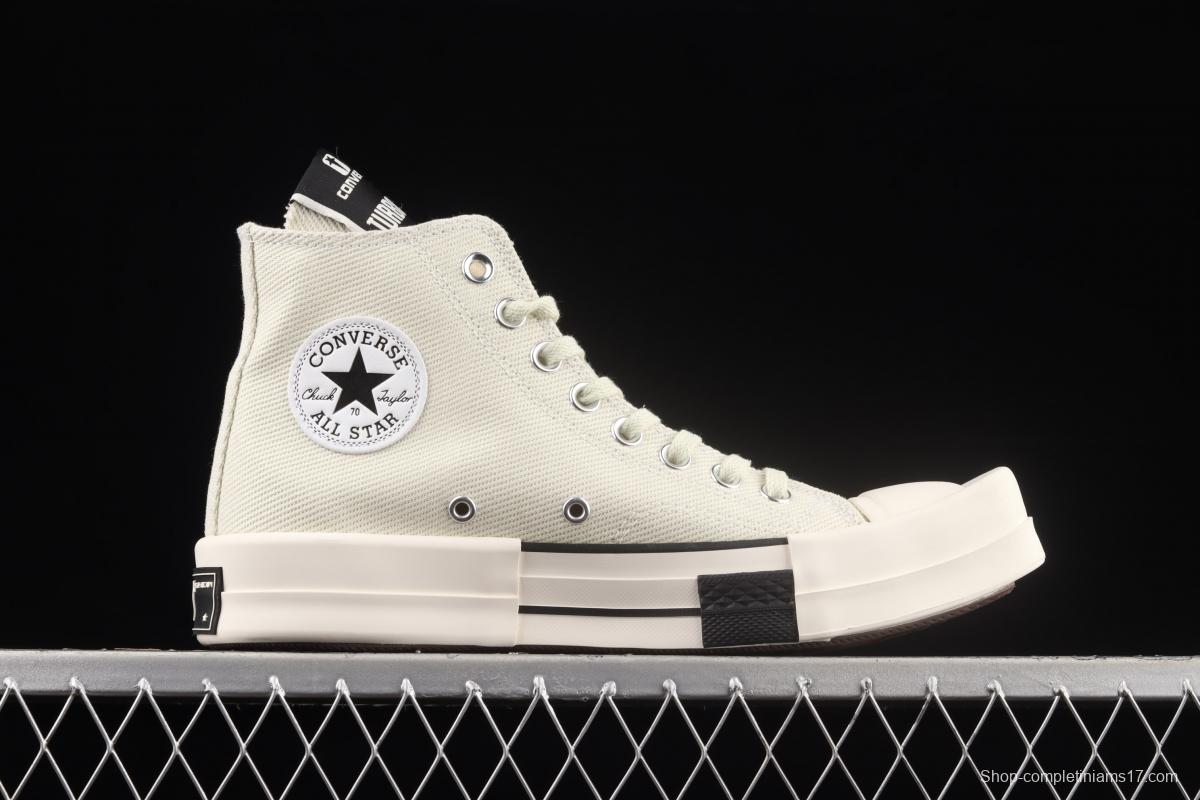 Rick Owens Drkshdw x Converse Turbodrk Hi square head co-named high-top canvas shoes 172346C