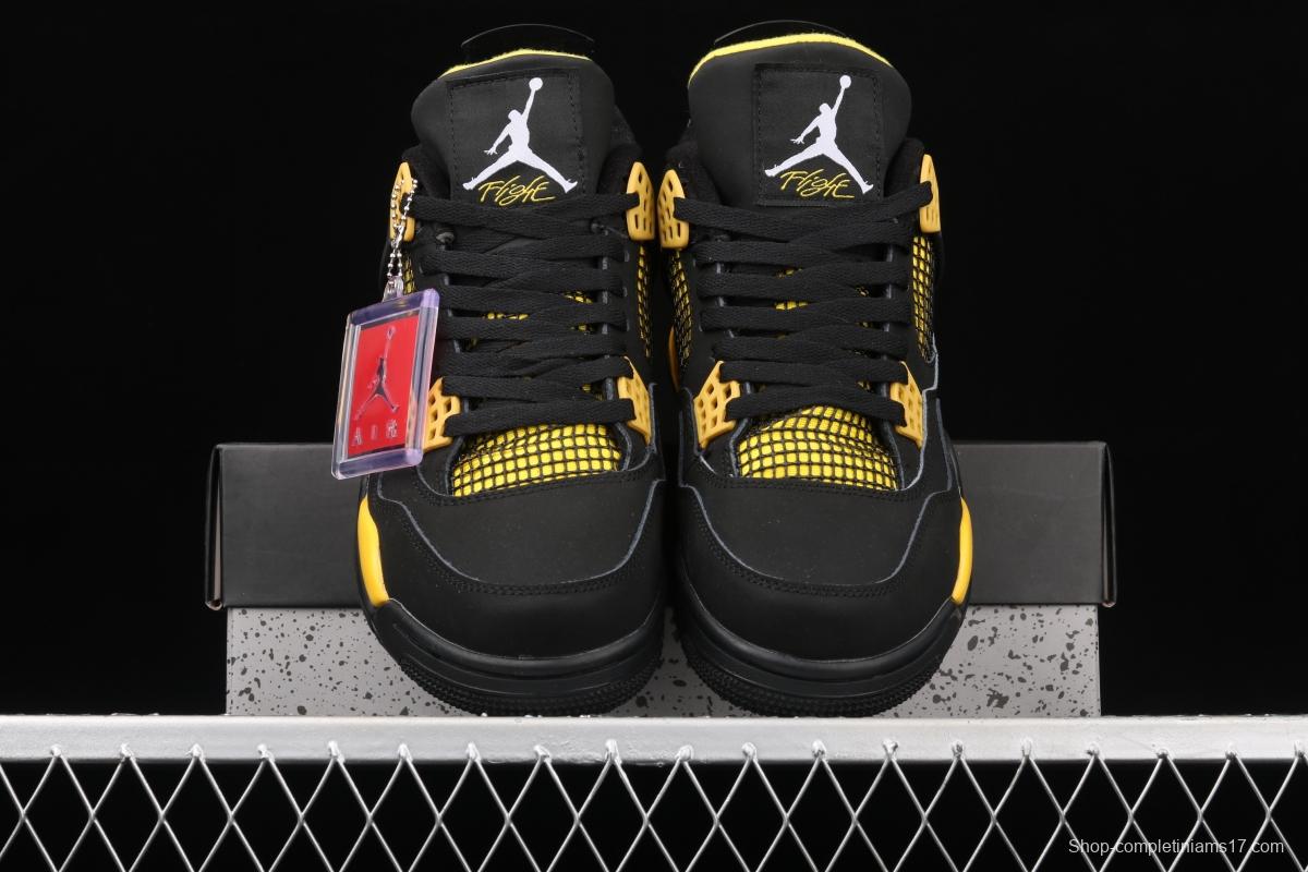 Air Jordan 4 Retro Black and Yellow 308497-008