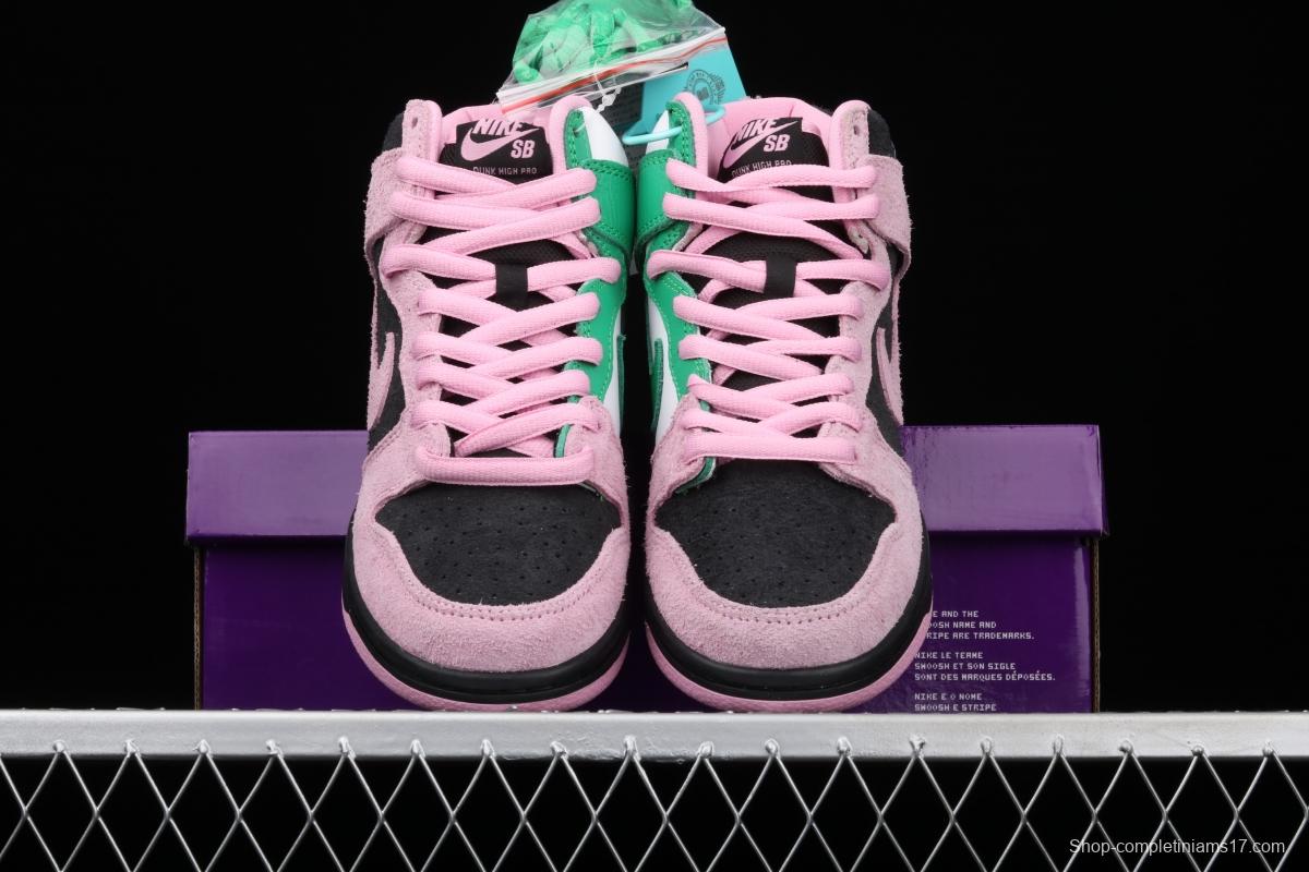 NIKE SB DUNK High reverses black powder Celtic skateboard shoes CU7349-001
