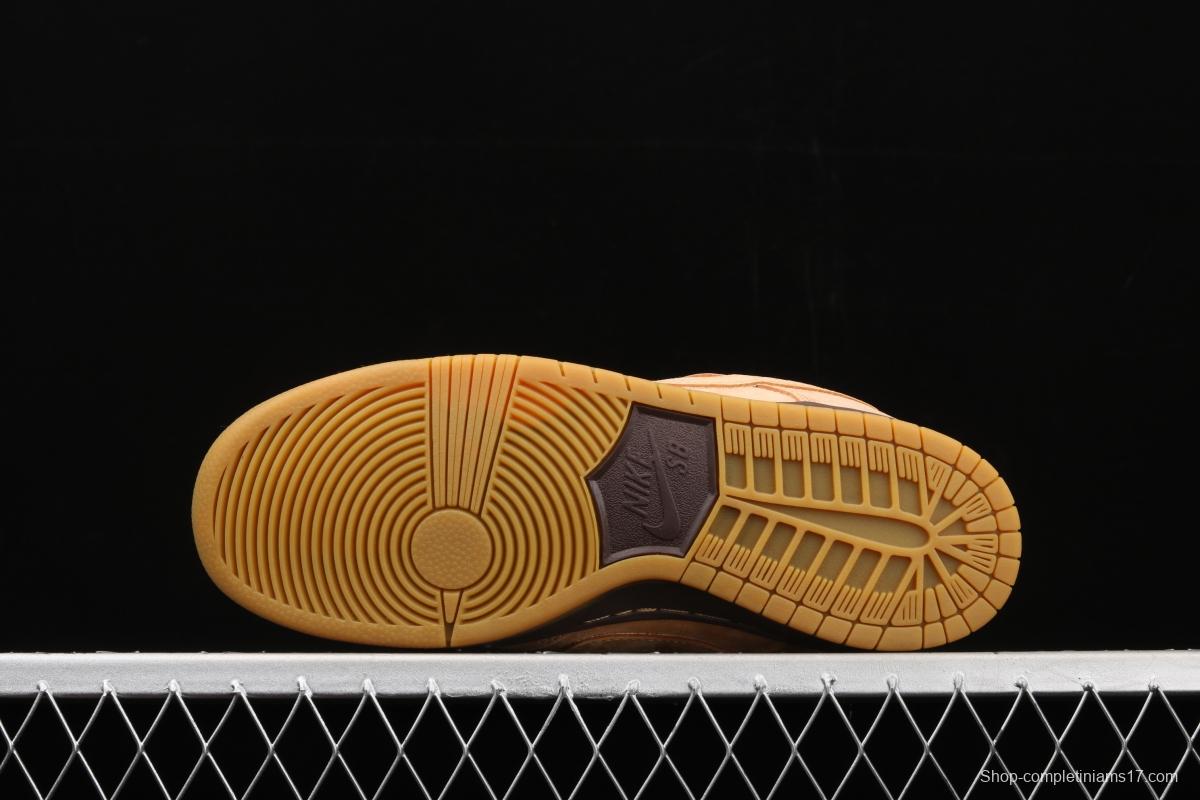 NIKE SB DUNK Low Pro wheat color deciduous yellow low-top sports skateboard shoes 883232-700
