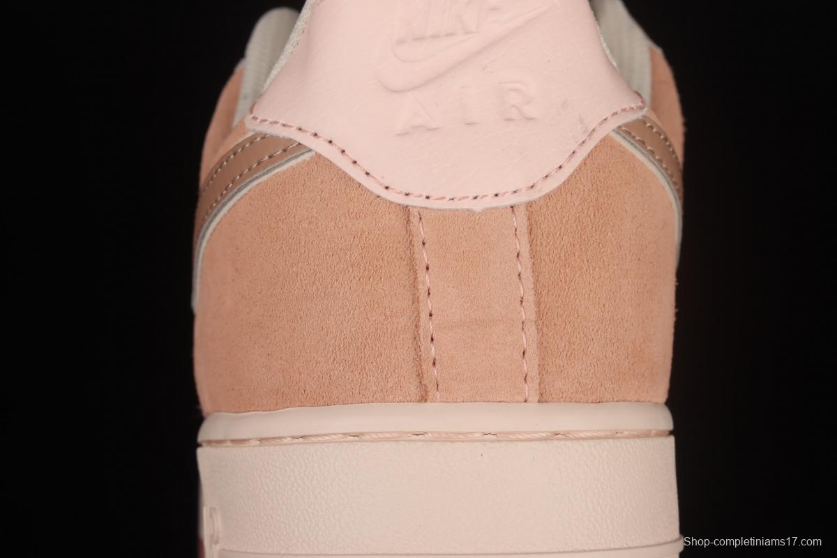 NIKE Air Force 1x07 Low light powder spliced low upper casual board shoes 896185-603