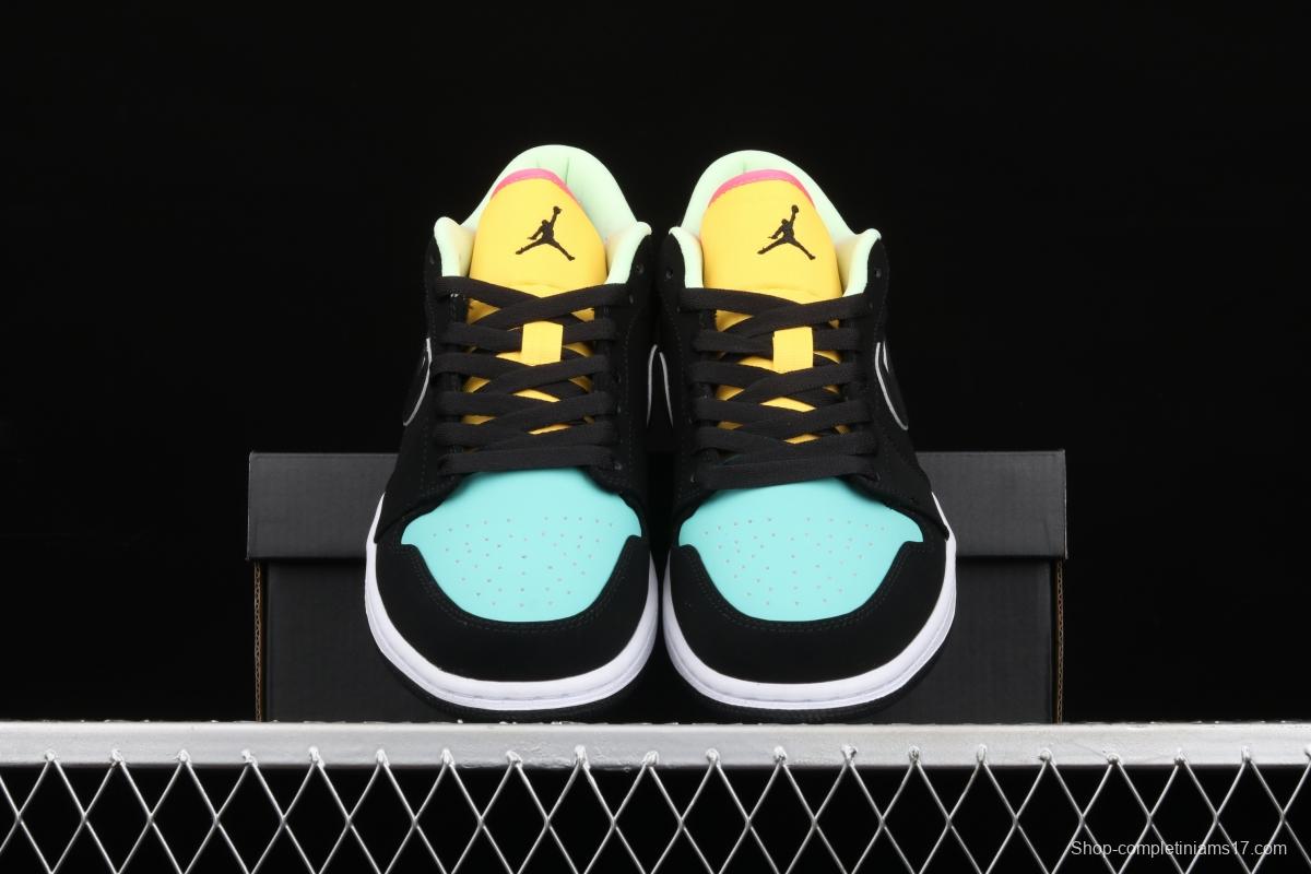 Air Jordan 1 Low Black Blue Yellow Tiffany CK3022-013