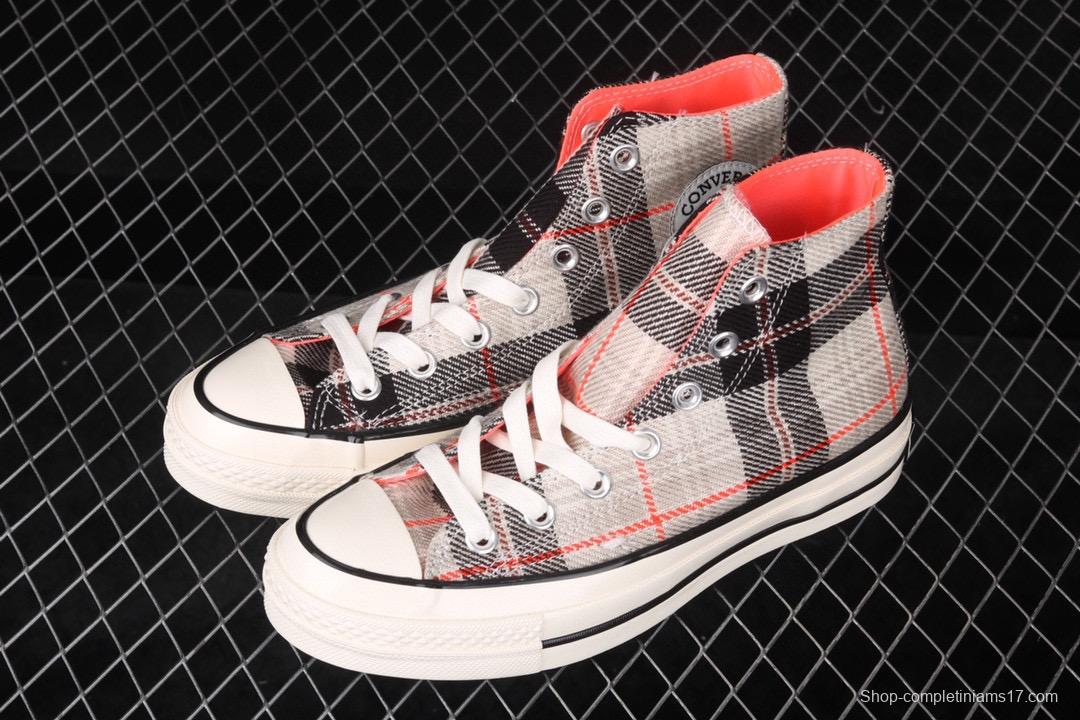 Converse 70s Plaid Scottish plaid fresh vintage casual board shoes 166495C