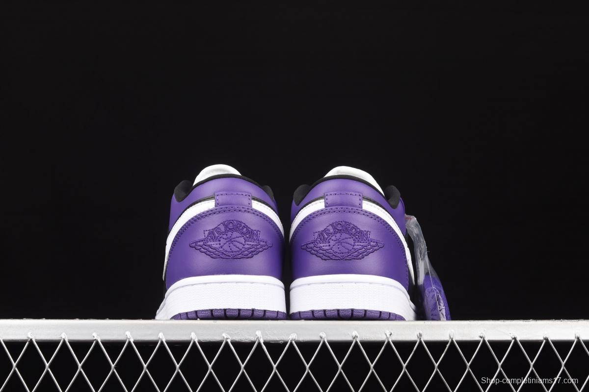 Air Jordan 1 Low black-purple and white low-side cultural leisure sports shoes 553558-501