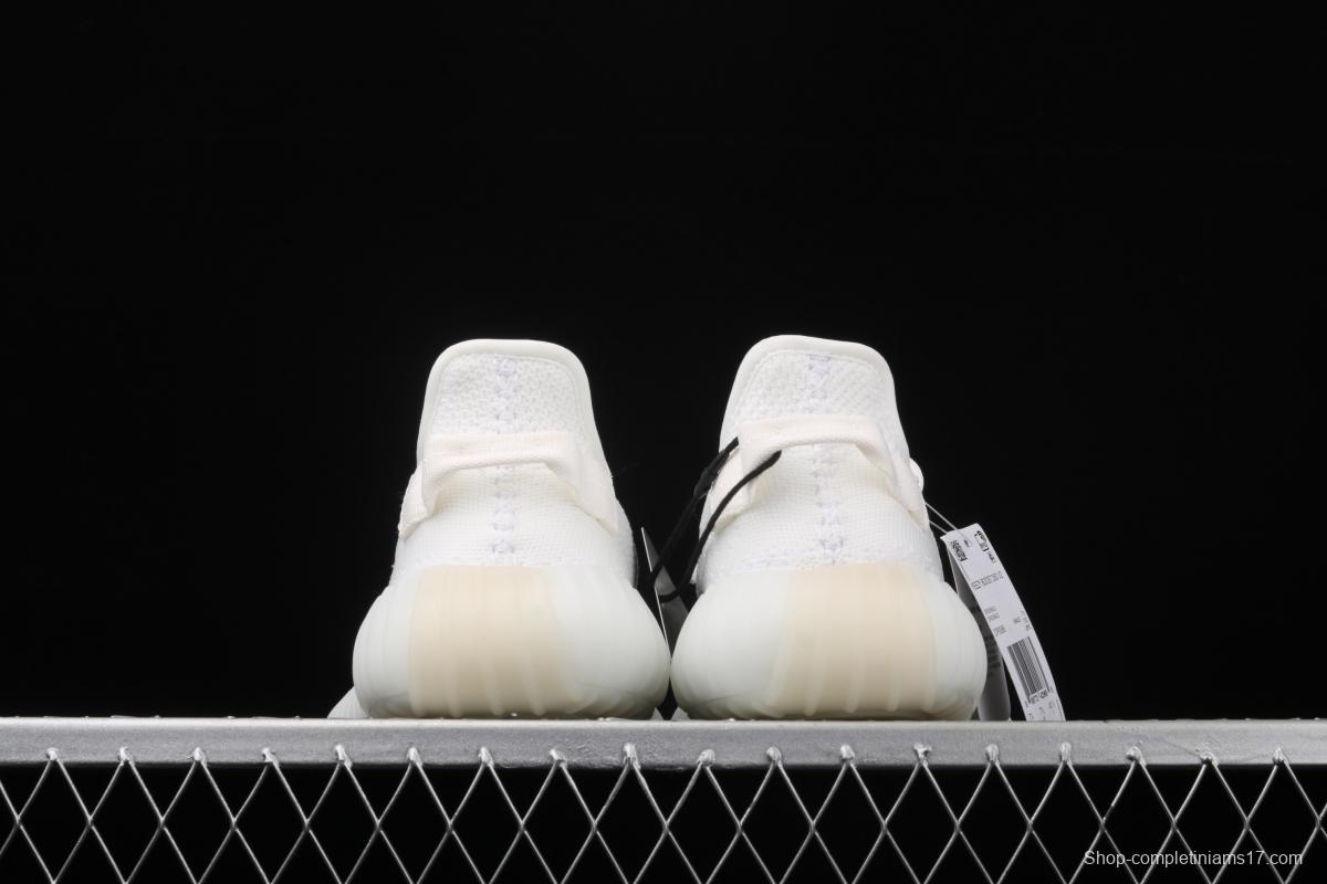 Adidas Yeezy 350V2 All White Real Boost Basf das coconut 350 second generation CP9366 fluorescent white BASF popcorn