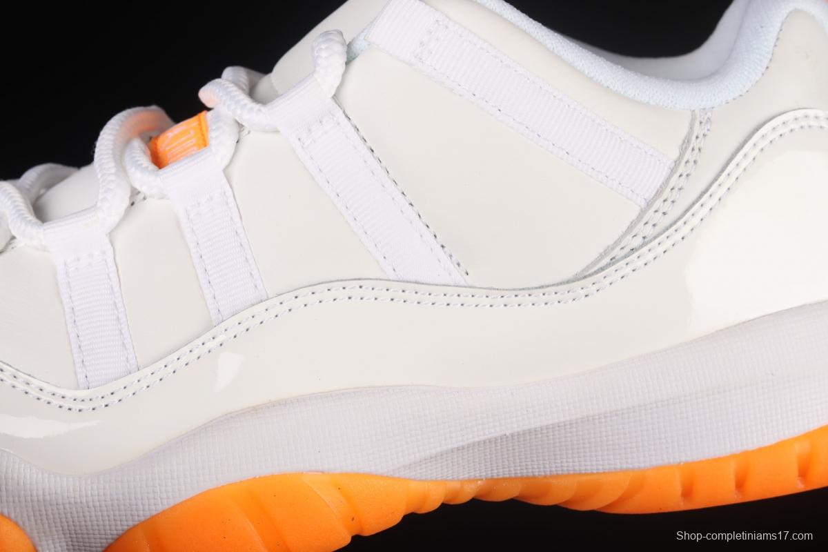 Air Jordan 11 Bright Citus 11 White Orange low Top Basketball shoes AH7860-139