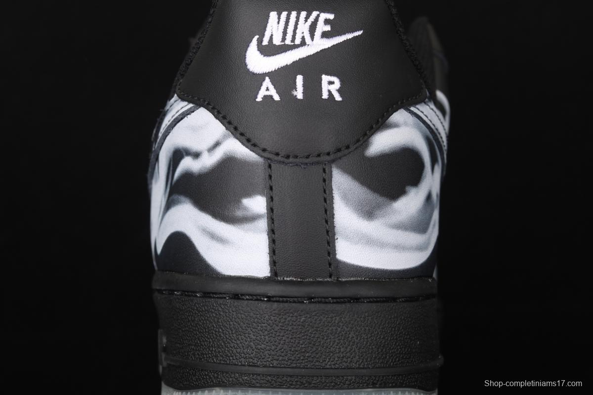 NIKE Air Force 1x 07 Skeleton QS Halloween luminous skeleton limited casual board shoes BQ7541-001