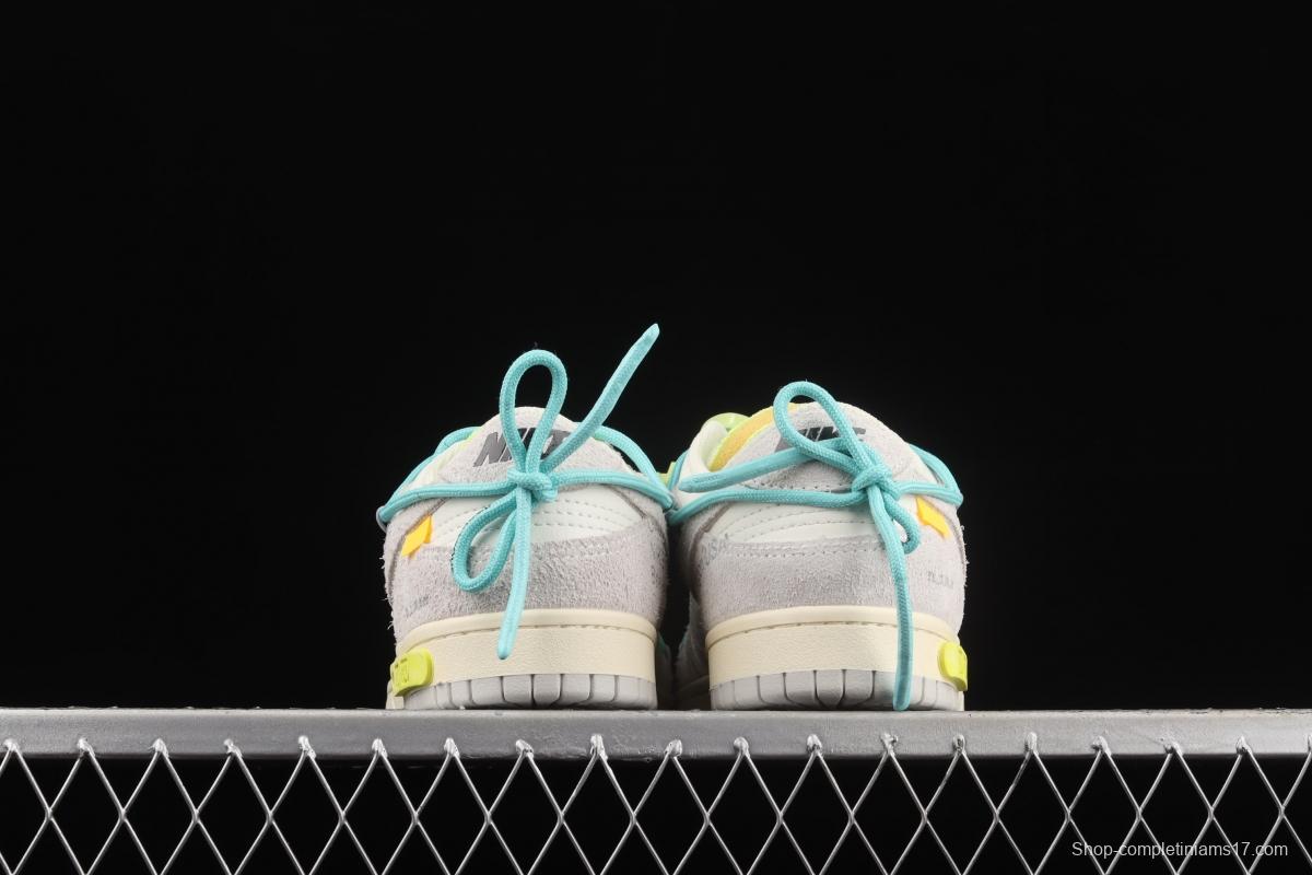 OFF-White x NIKE DUNK Low 12 of 50 OW suede SB buckle rebound fashion casual board shoes DJ0950-106