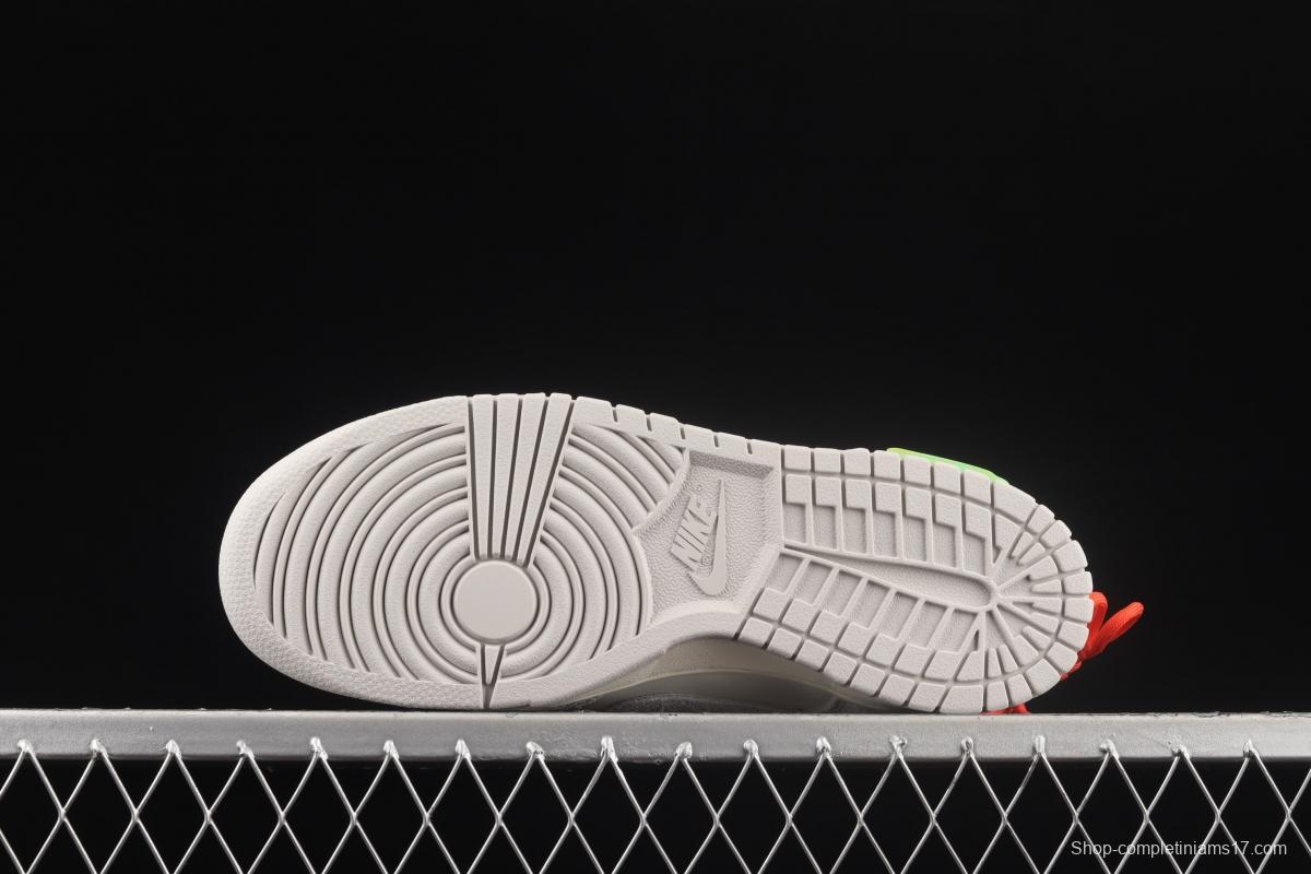 OFF-White x NIKE DUNK Low OW suede SB buckle rebound fashion casual board shoes DJ0950-110,