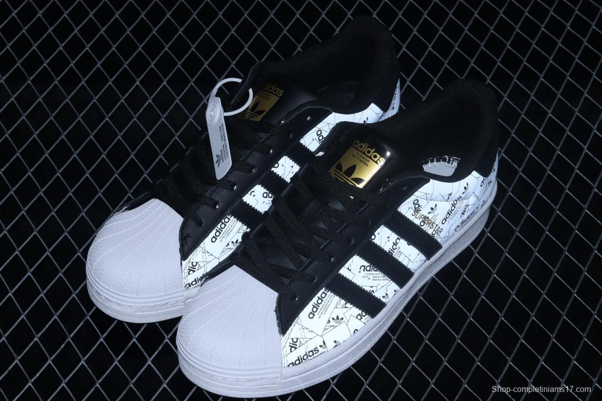 Adidas Originals Superstar FV2819 shell head printed with logo 3M reflective classic sports shoes