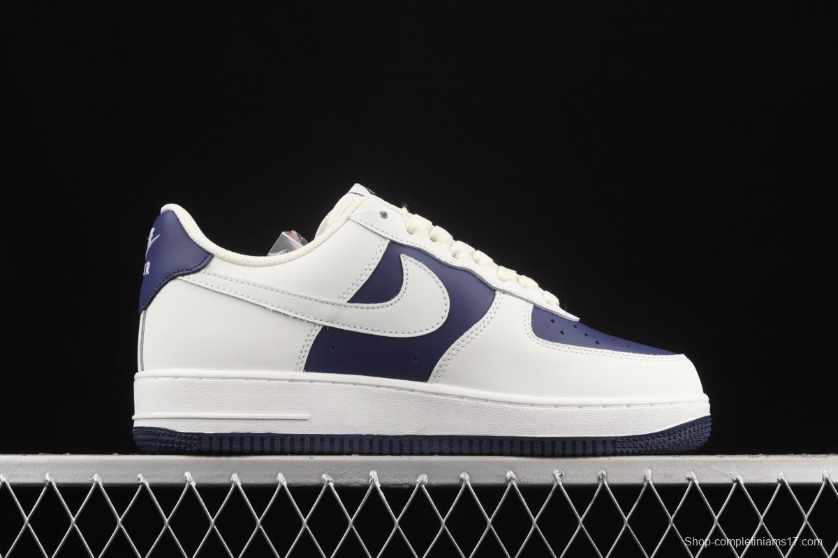 NIKE Air Force 1x07 Low dark blue stitching low-top casual board shoes AL2236-103