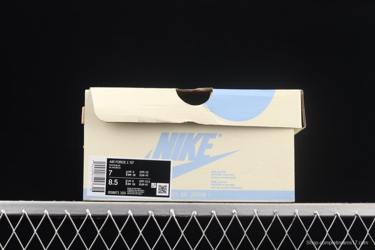 NIKE Air Force 1'07 Low North Carolina low-top casual board shoes BS8871-103