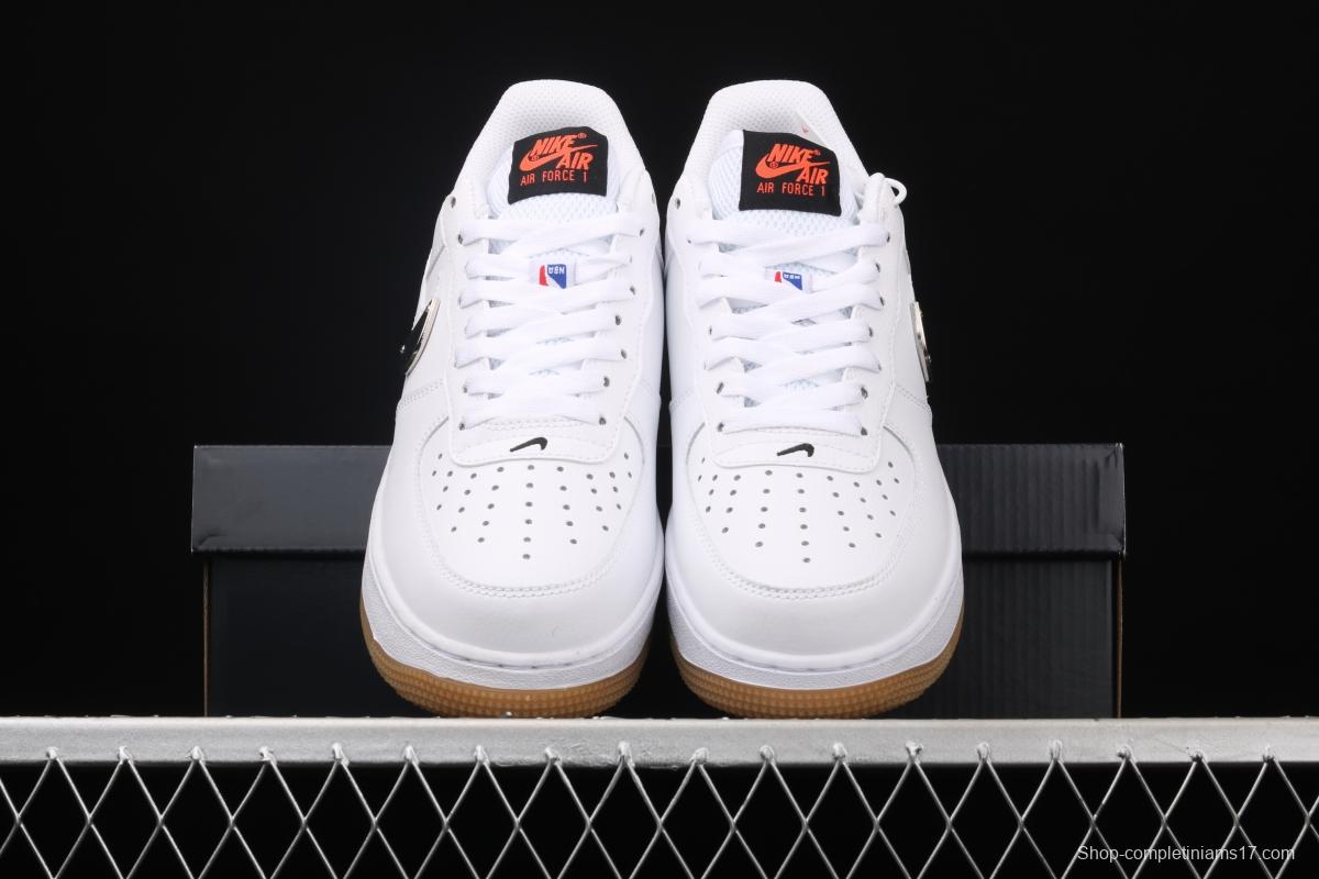 NIKE Air Force 1 Low NBA Pack White and Black Raw Rubber low Band Leisure Sports Board shoes CT2298-101