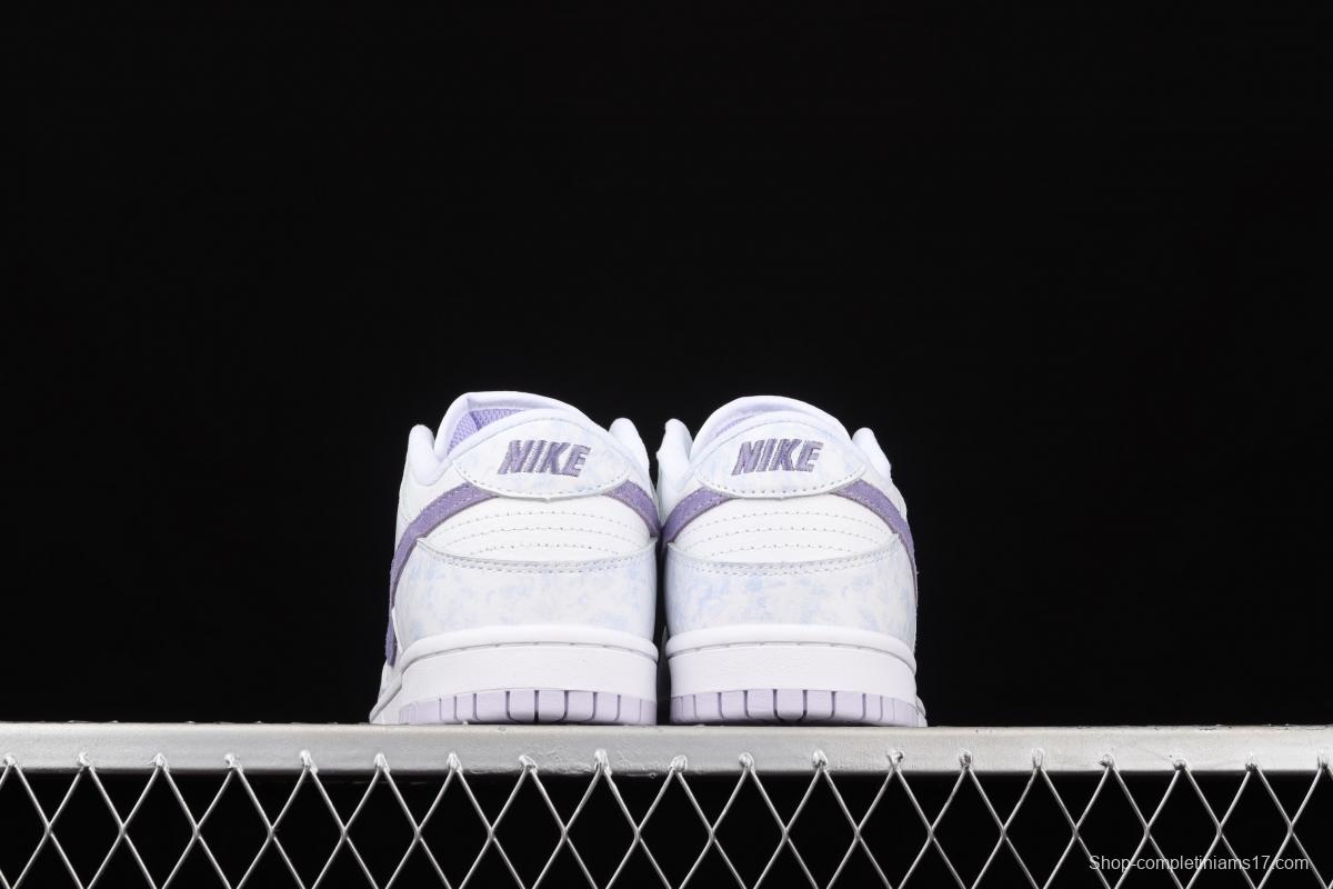 NIKE SB DUNK Low Prm white light purple color SB buckle rebound fashion leisure board shoes DM9467-500